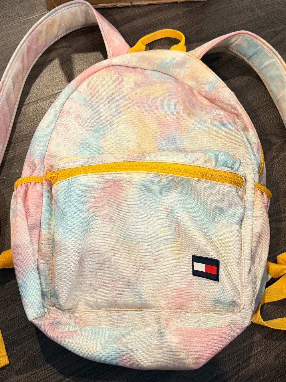 Tommy Hilfiger Pastel Tie-Dye Mini Backpack with Yellow Trim